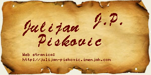 Julijan Pisković vizit kartica